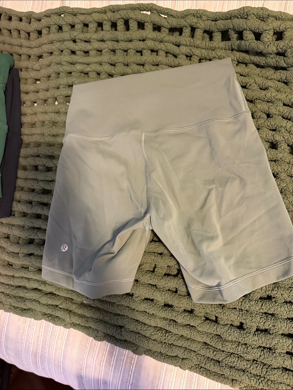lululemon athletica High-Waist Athletic Biker Shorts in Sage